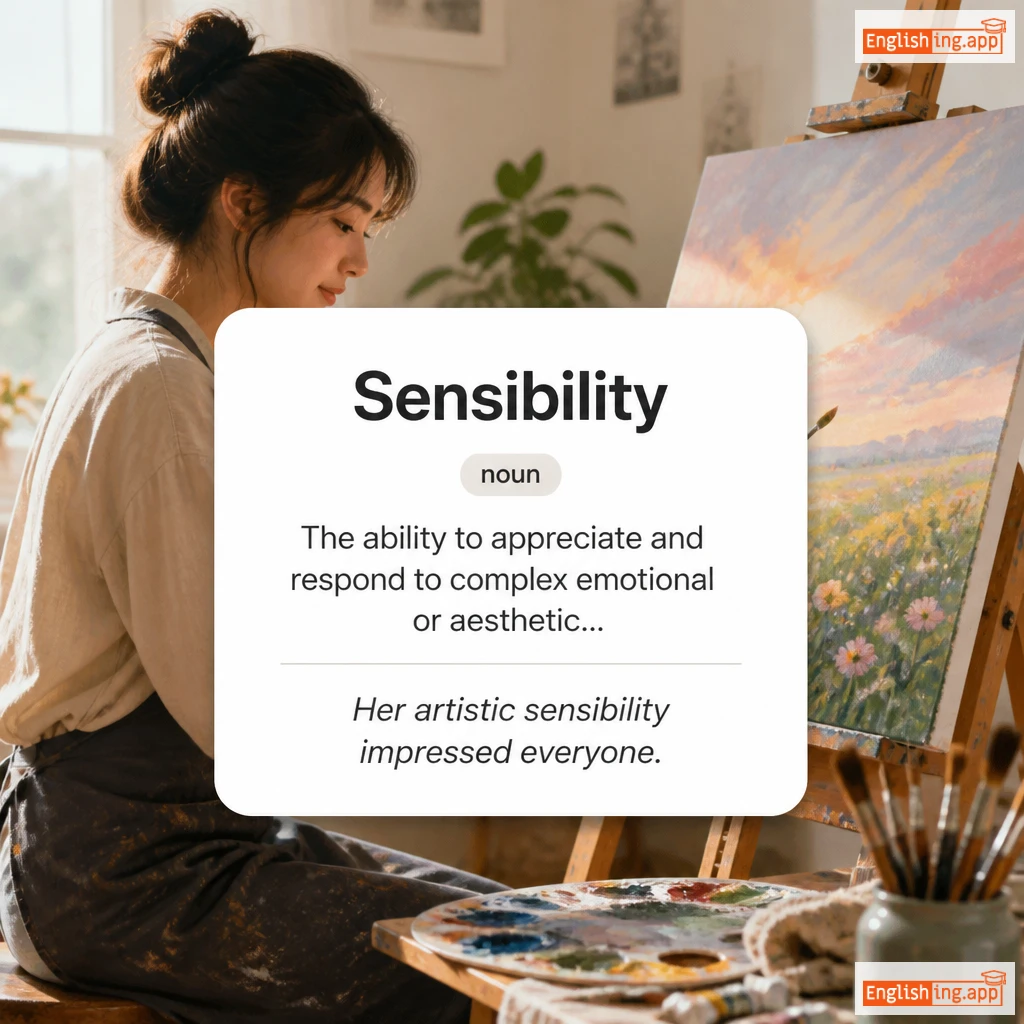 Sensibility definition card — visual illustration of the meaning