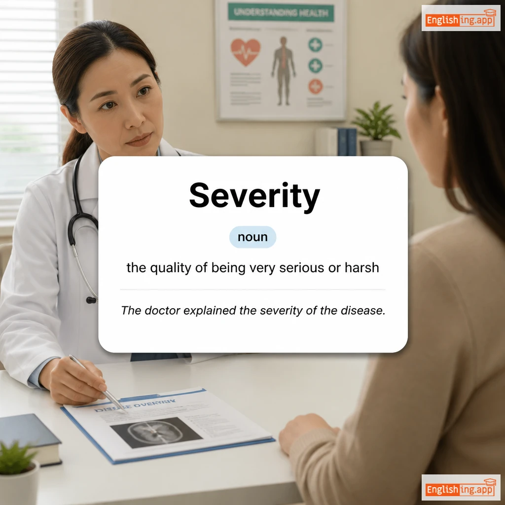 Severity definition card — visual illustration of the meaning