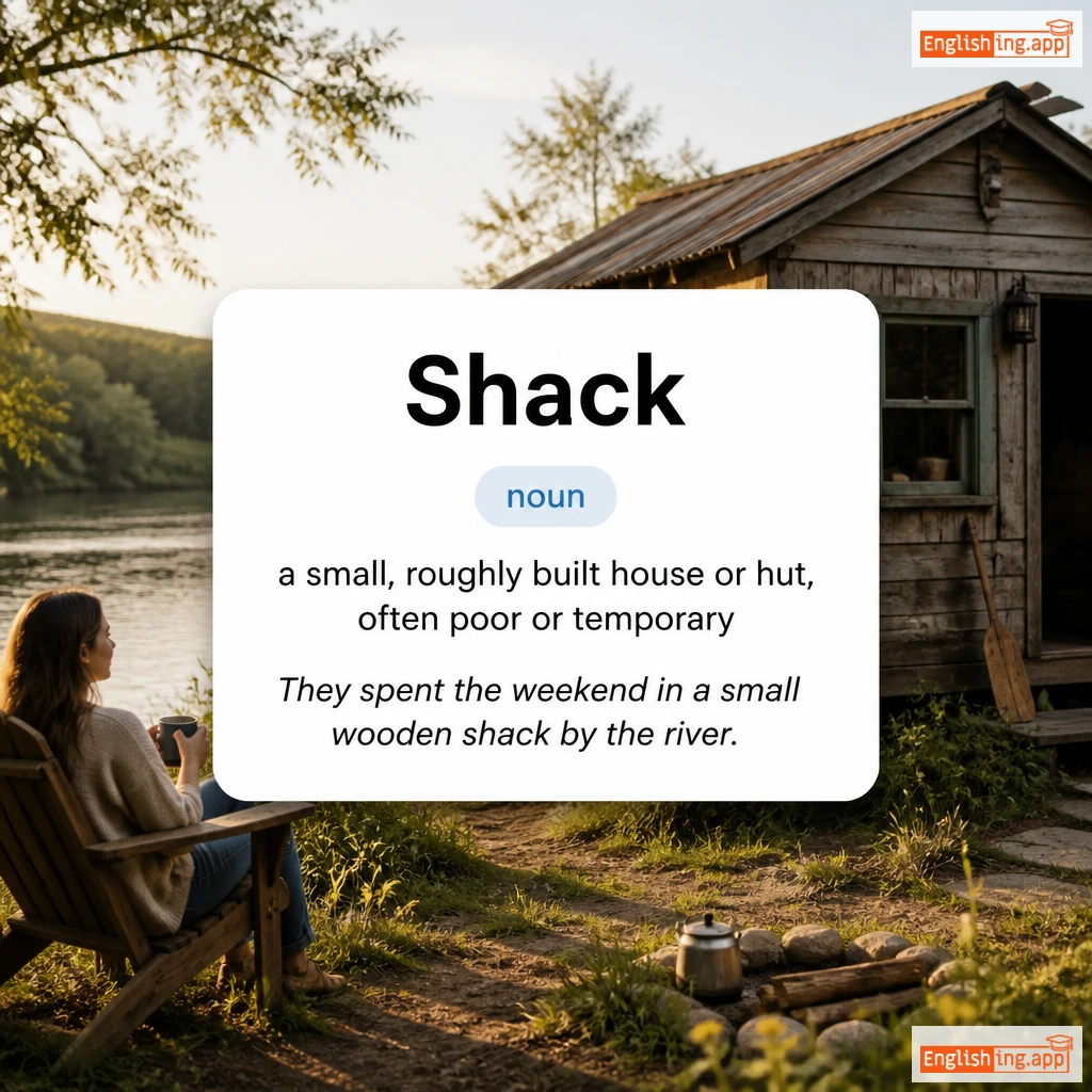 Shack definition card — visual illustration of the meaning