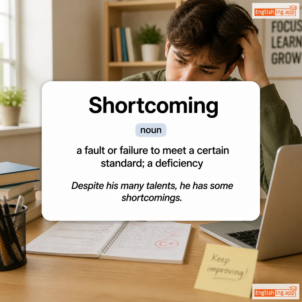 Shortcoming definition card — visual illustration of the meaning