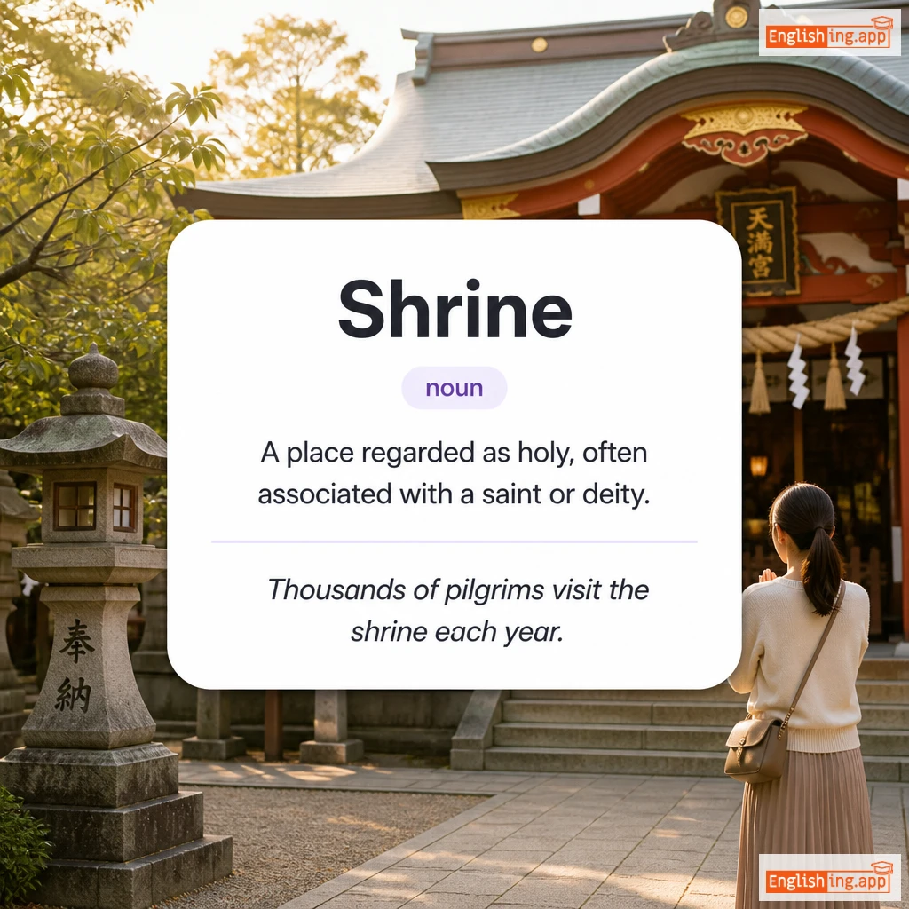 Shrine definition card — visual illustration of the meaning