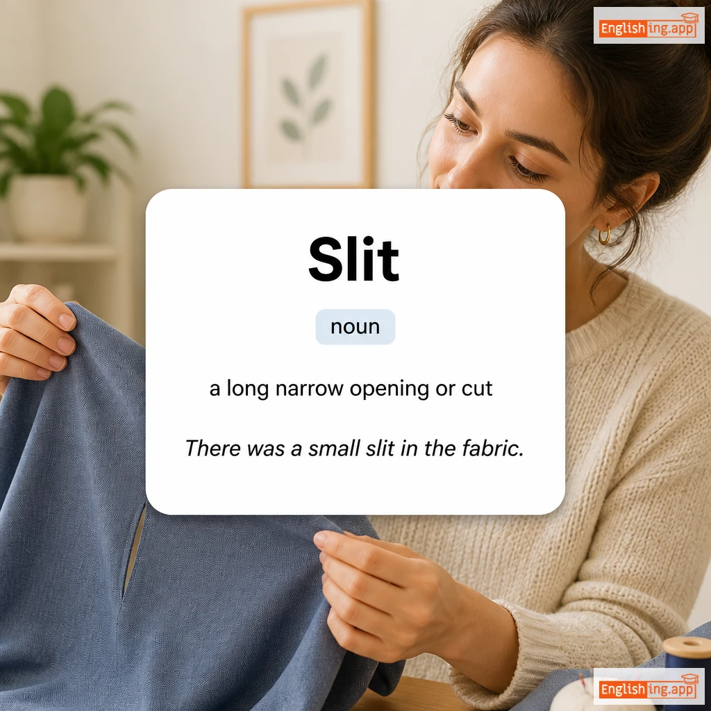 Slit definition card — visual illustration of the meaning