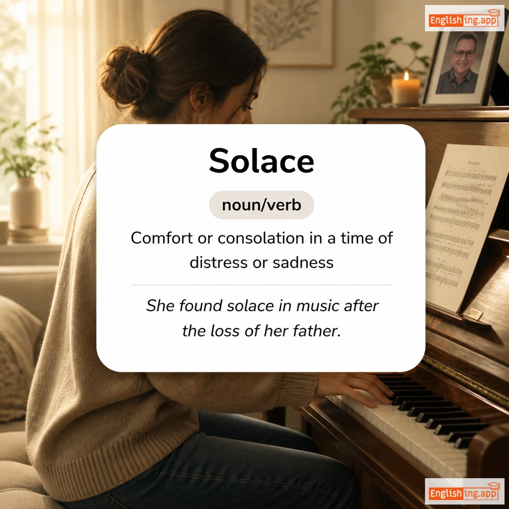 Solace definition card — visual illustration of the meaning