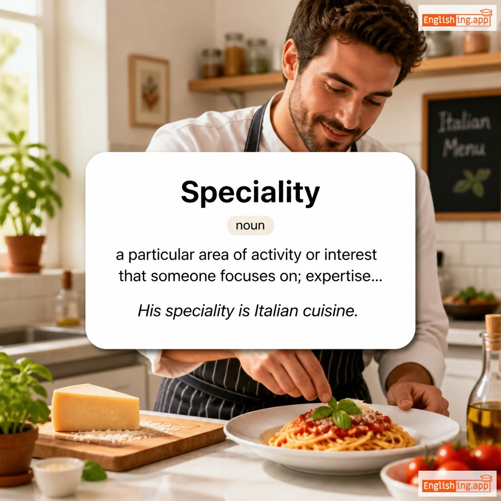 Speciality definition card — visual illustration of the meaning