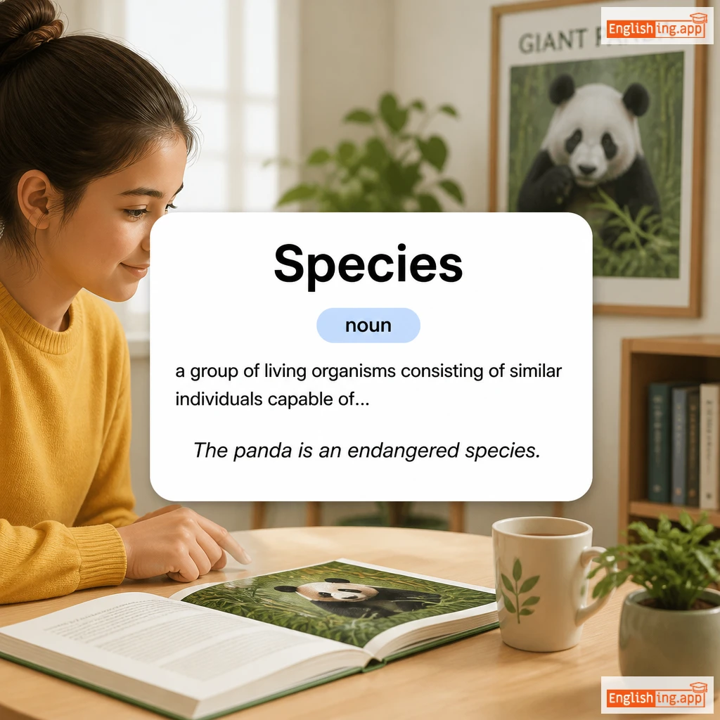 Species definition card — visual illustration of the meaning