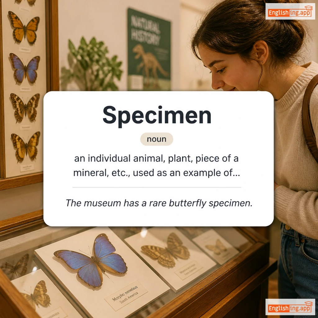 Specimen definition card — visual illustration of the meaning