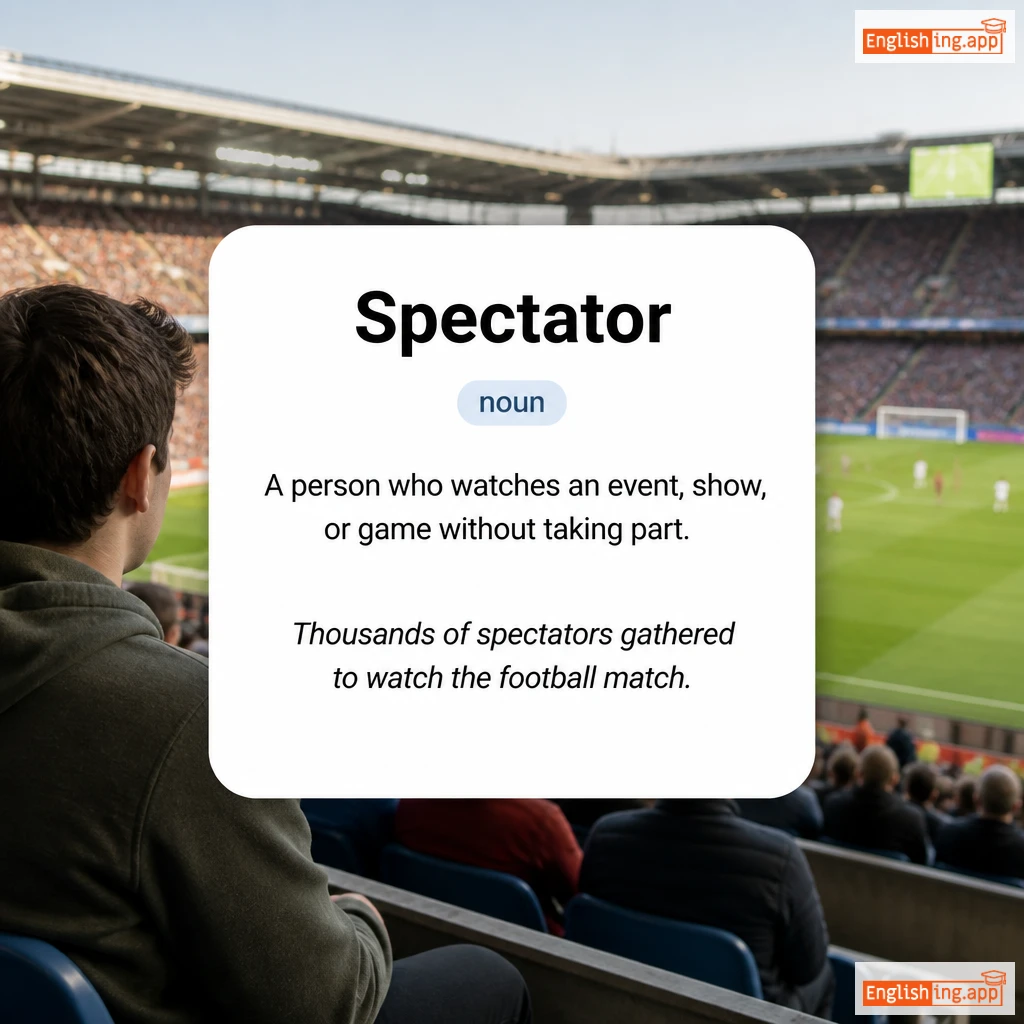 Spectator definition card — visual illustration of the meaning