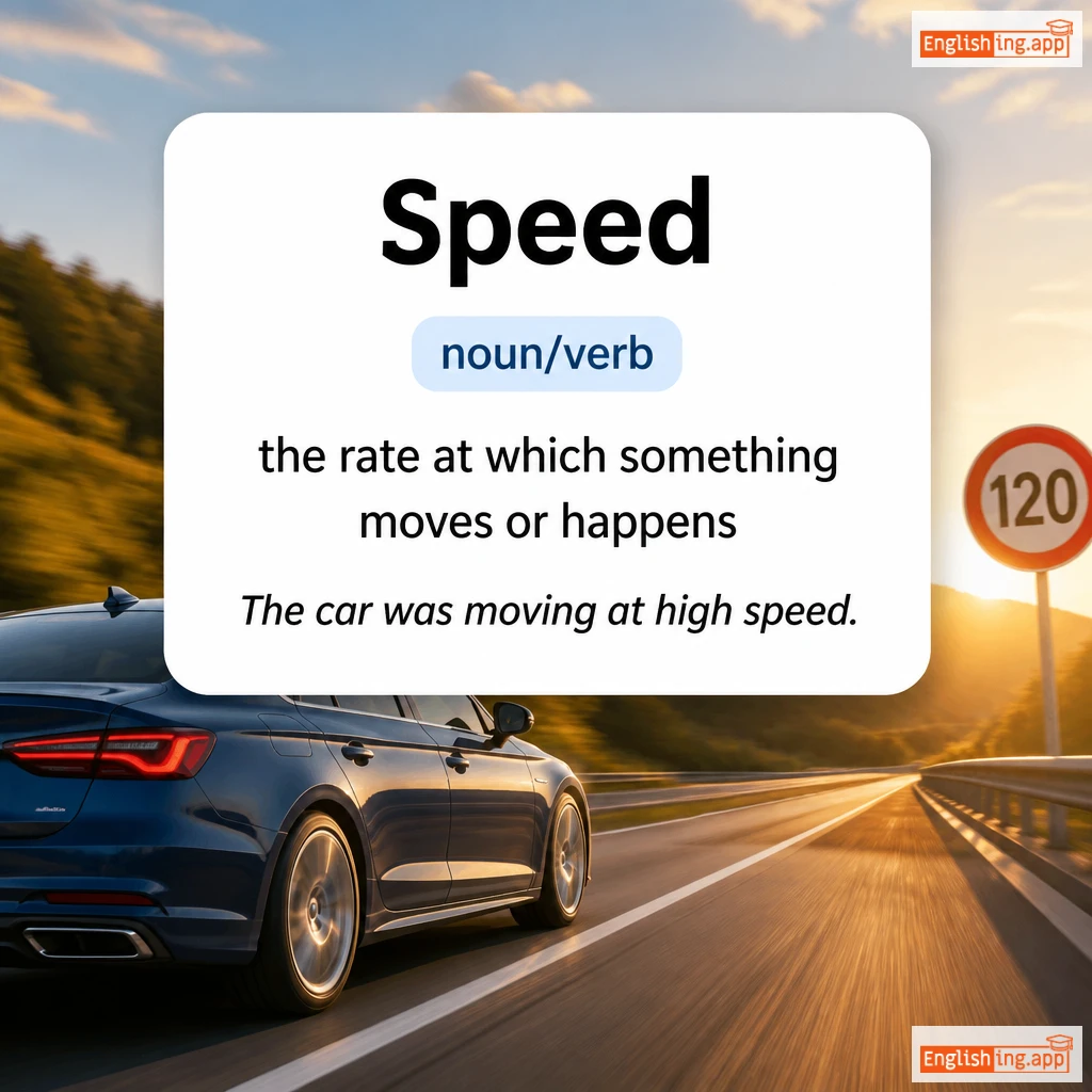 Speed definition card — visual illustration of the meaning