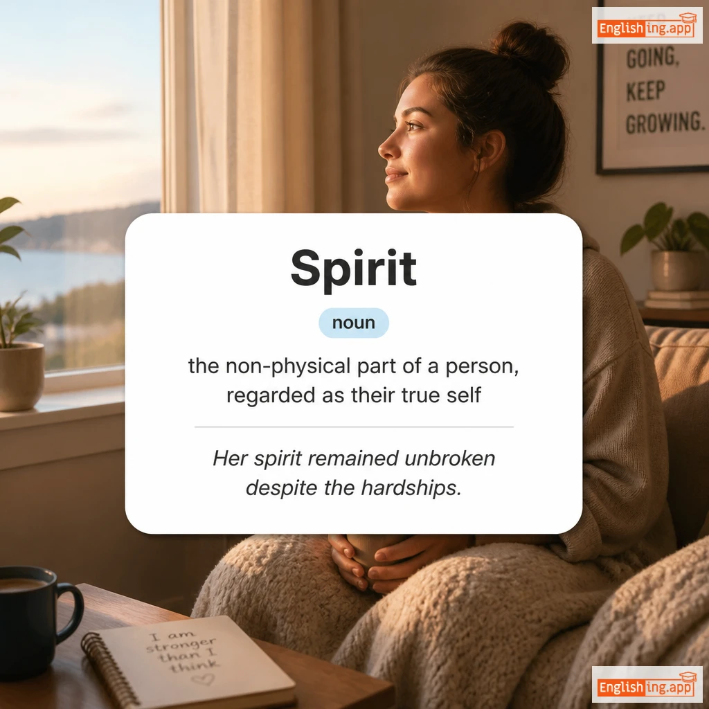Spirit definition card — visual illustration of the meaning