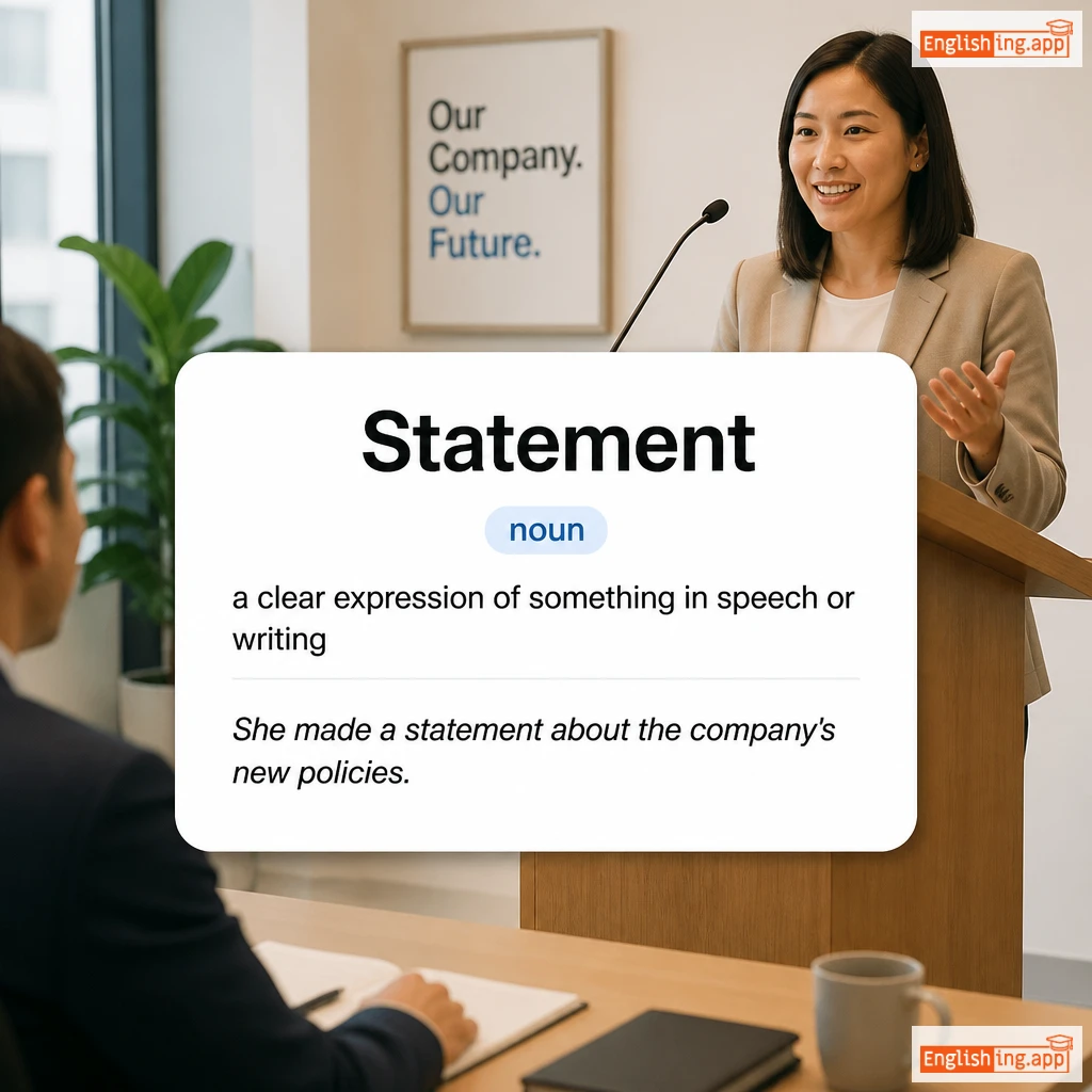 Statement definition card — visual illustration of the meaning