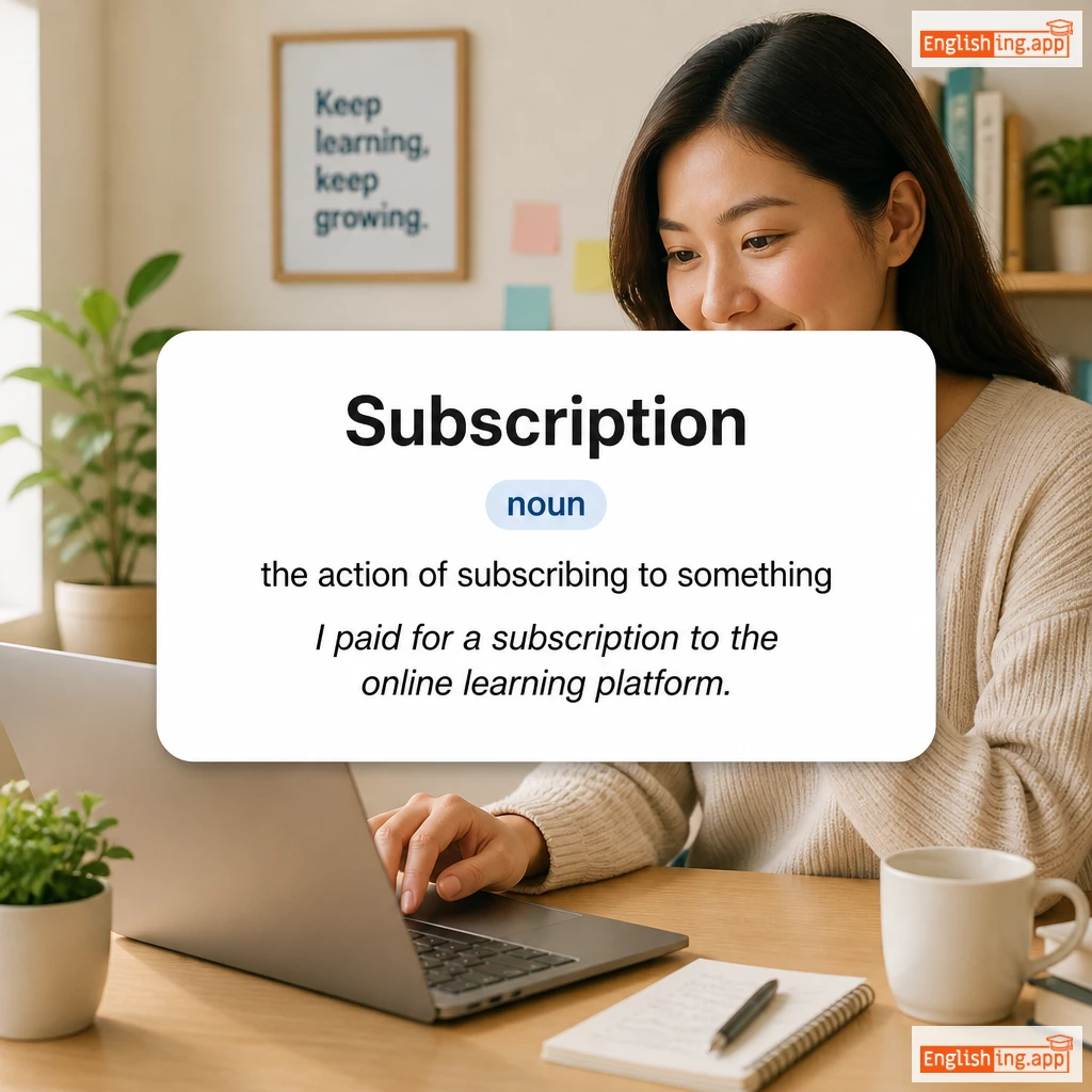 Subscription definition card — visual illustration of the meaning