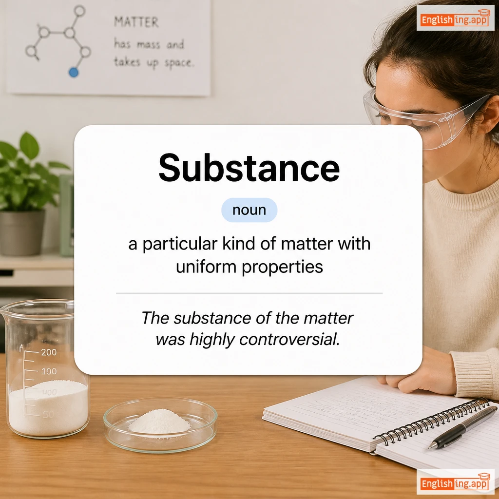 Substance definition card — visual illustration of the meaning