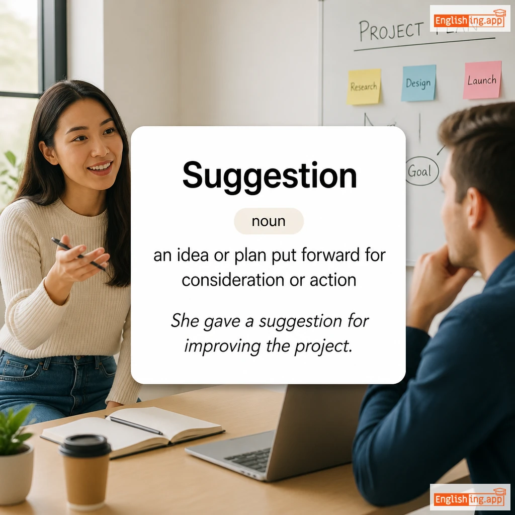 Suggestion definition card — visual illustration of the meaning