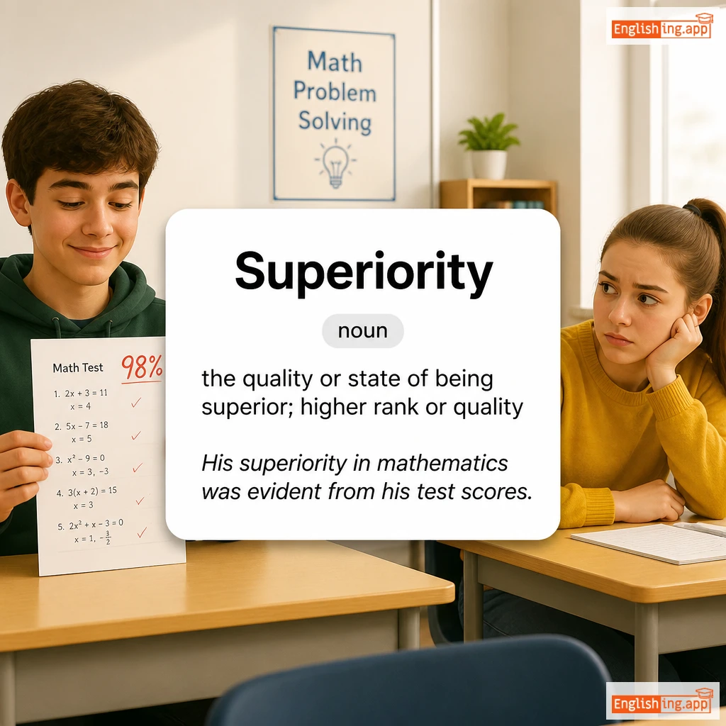 Superiority definition card — visual illustration of the meaning