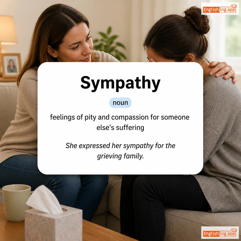 Sympathy definition card — visual illustration of the meaning