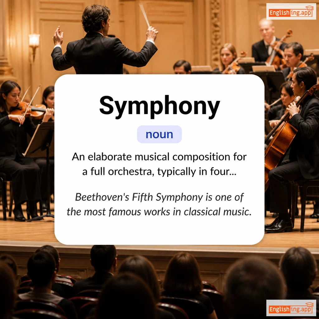 Symphony definition card — visual illustration of the meaning