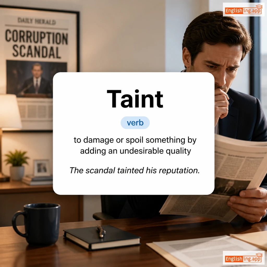 Taint definition card — visual illustration of the meaning