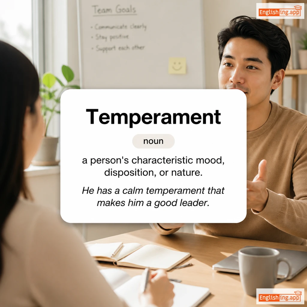 Temperament definition card — visual illustration of the meaning