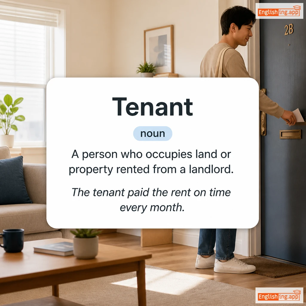 Tenant definition card — visual illustration of the meaning