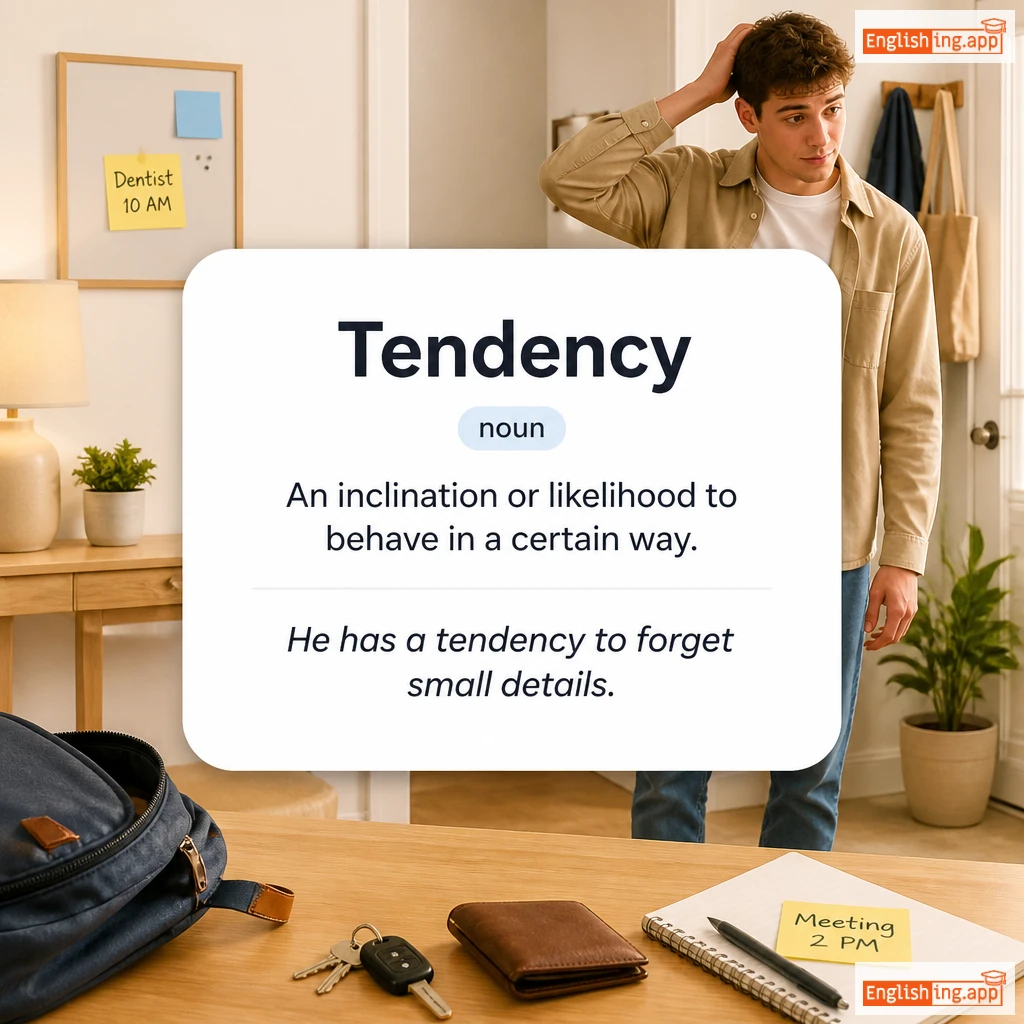 Tendency definition card — visual illustration of the meaning