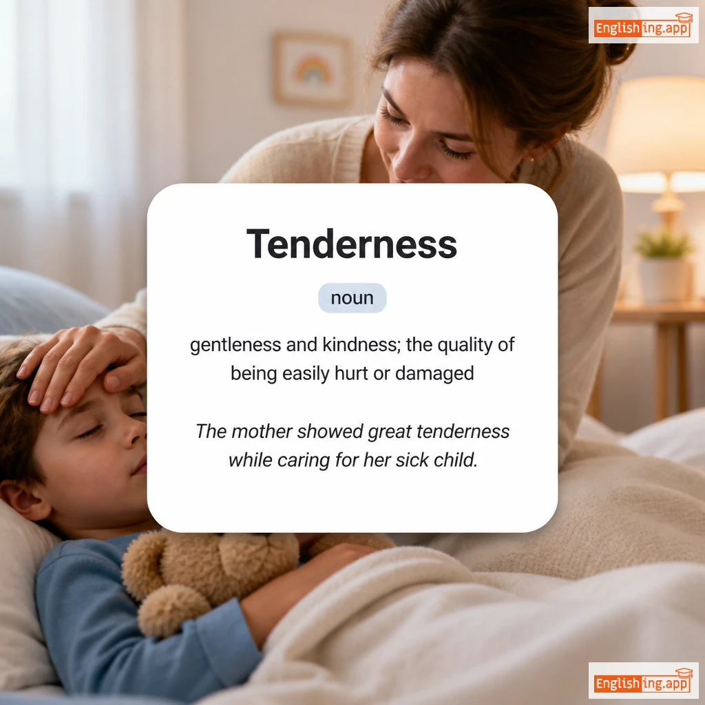 Tenderness definition card — visual illustration of the meaning