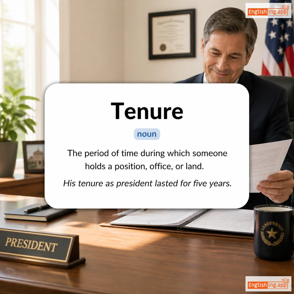 Tenure definition card — visual illustration of the meaning