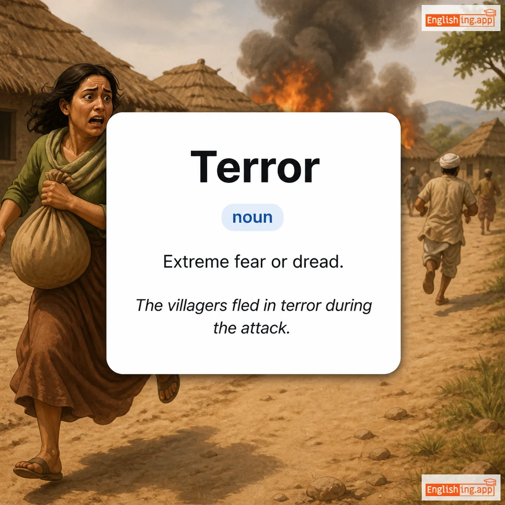 Terror definition card — visual illustration of the meaning