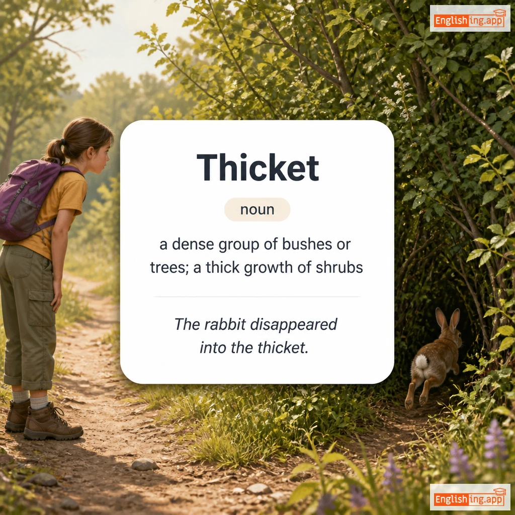 Thicket definition card — visual illustration of the meaning