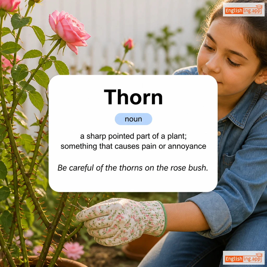 Thorn definition card — visual illustration of the meaning