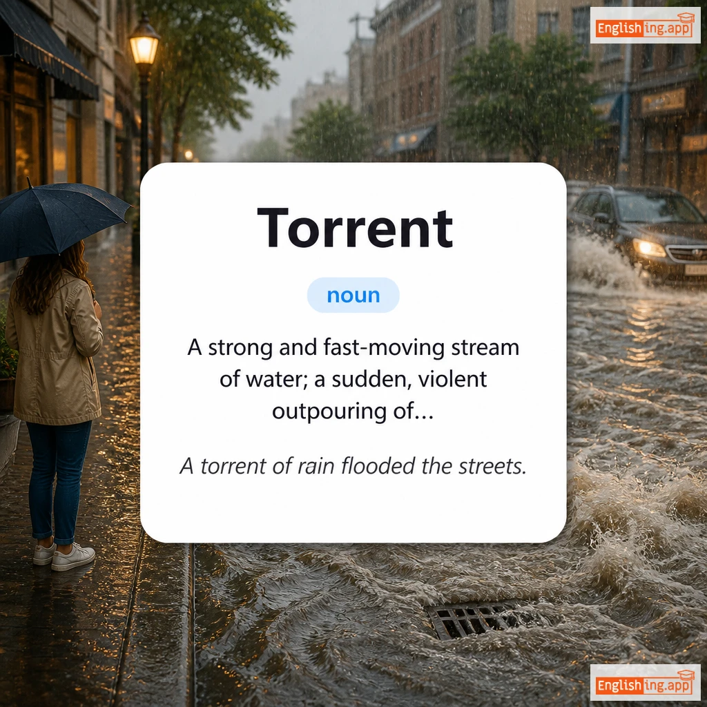 Torrent definition card — visual illustration of the meaning