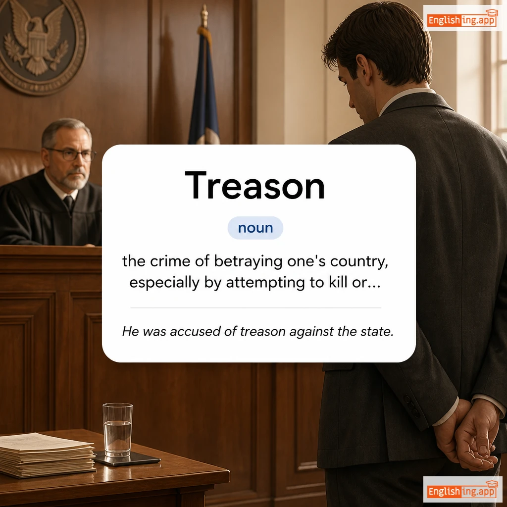 Treason definition card — visual illustration of the meaning