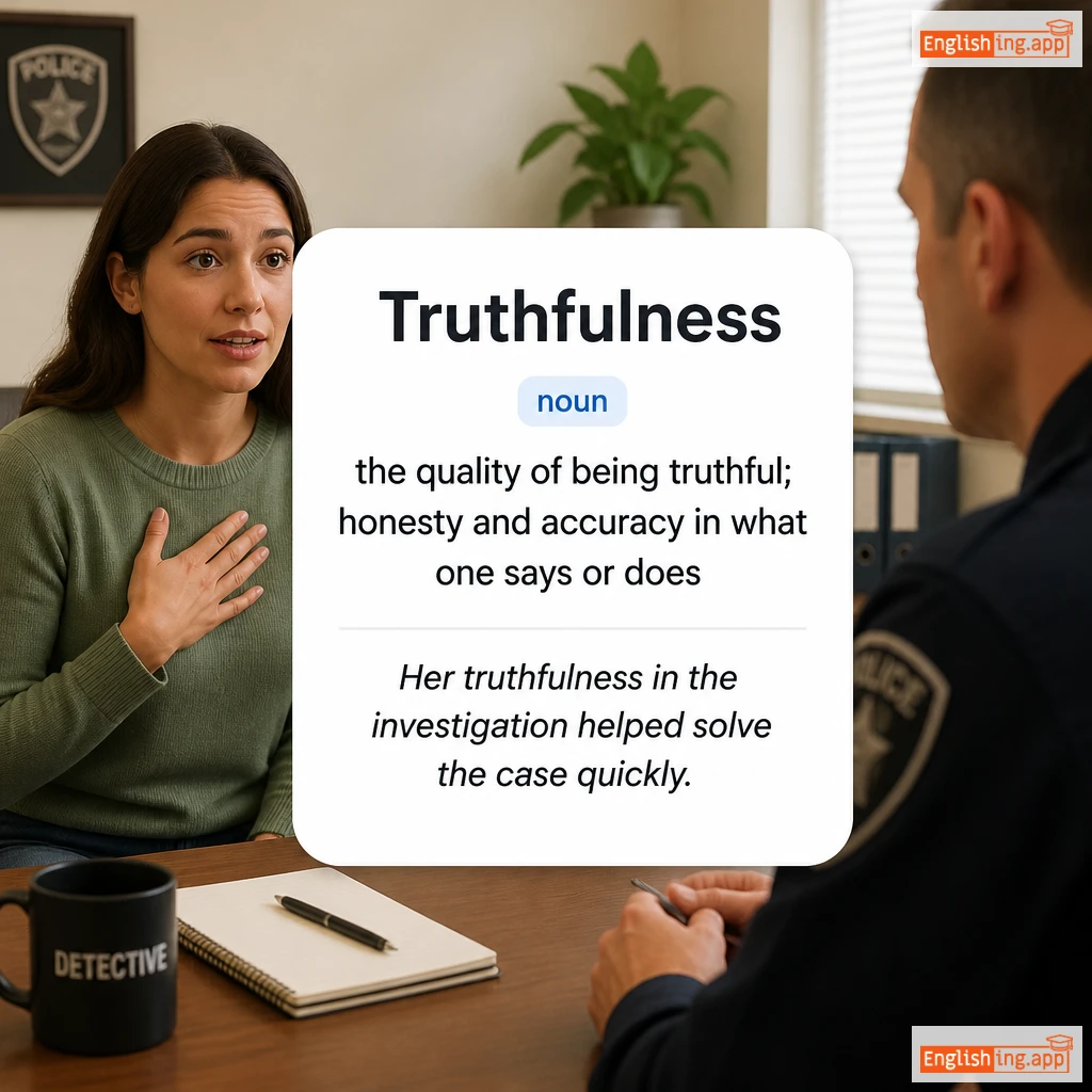 Truthfulness definition card — visual illustration of the meaning