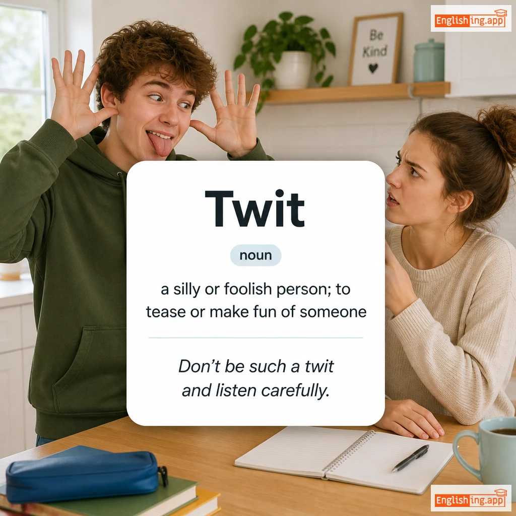 Twit definition card — visual illustration of the meaning