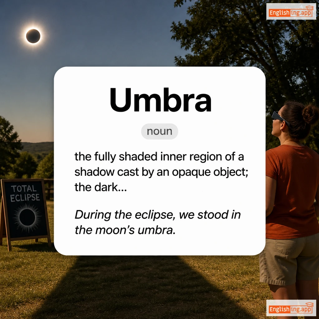 Umbra definition card — visual illustration of the meaning