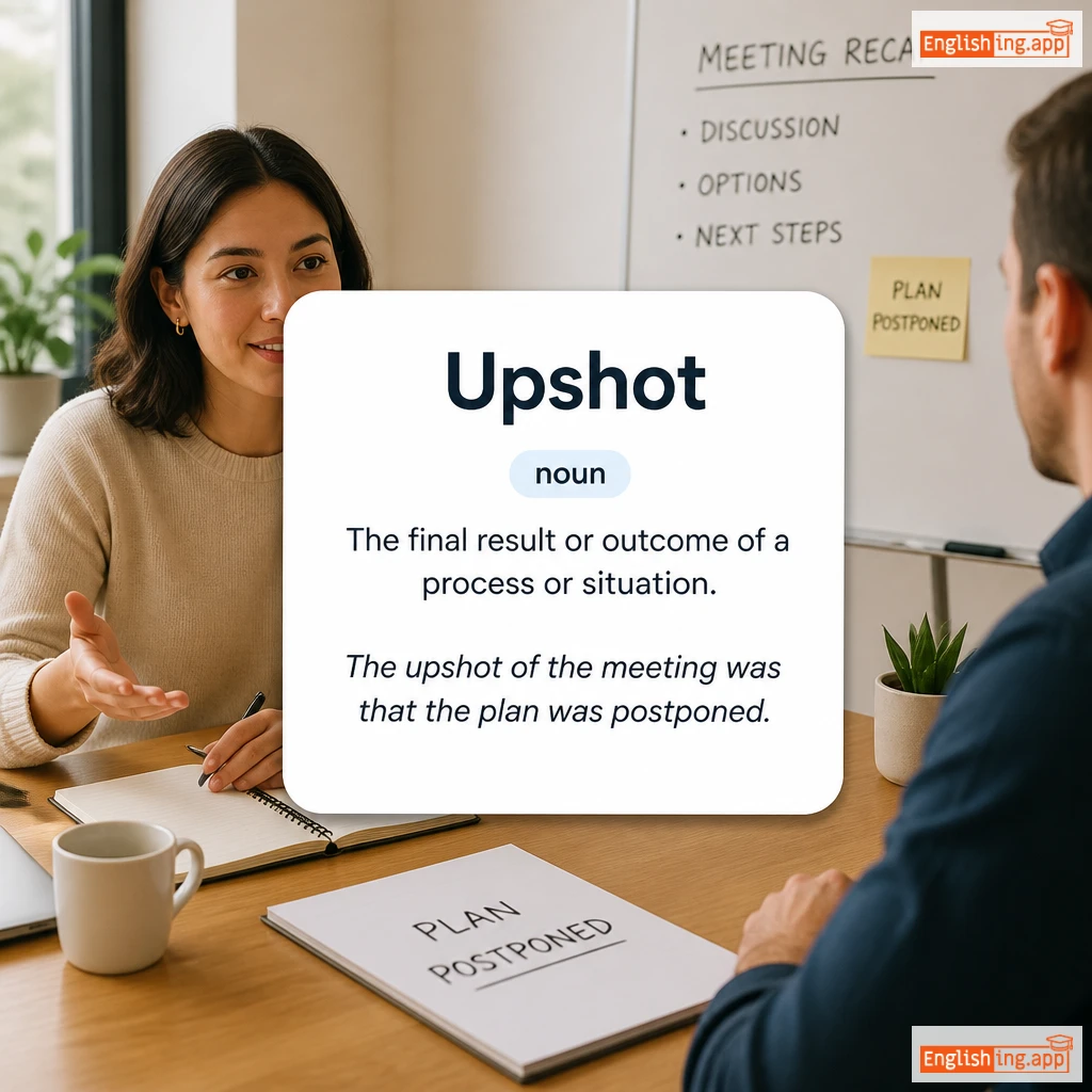 Upshot definition card — visual illustration of the meaning