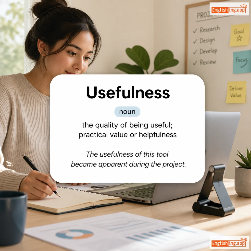 Usefulness definition card — visual illustration of the meaning