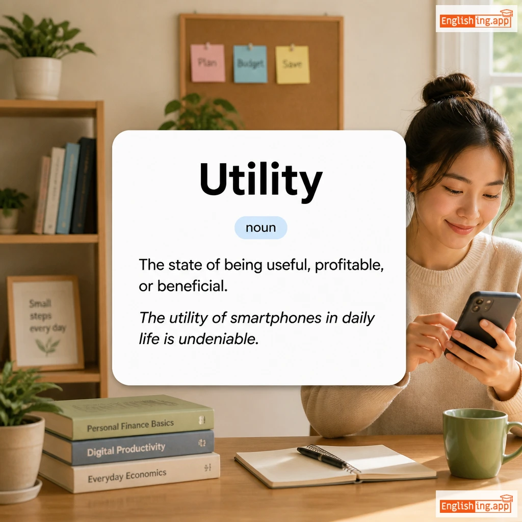 Utility definition card — visual illustration of the meaning