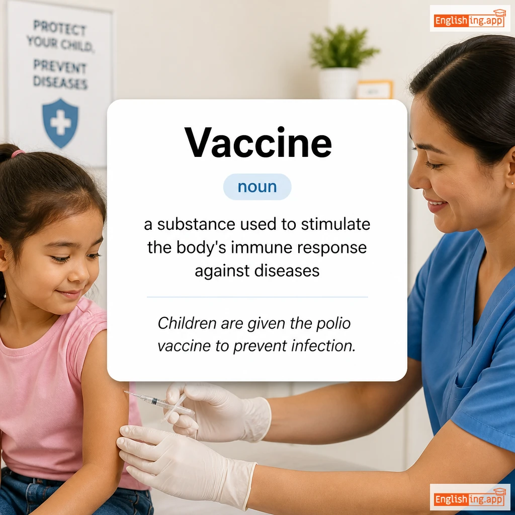 Vaccine definition card — visual illustration of the meaning