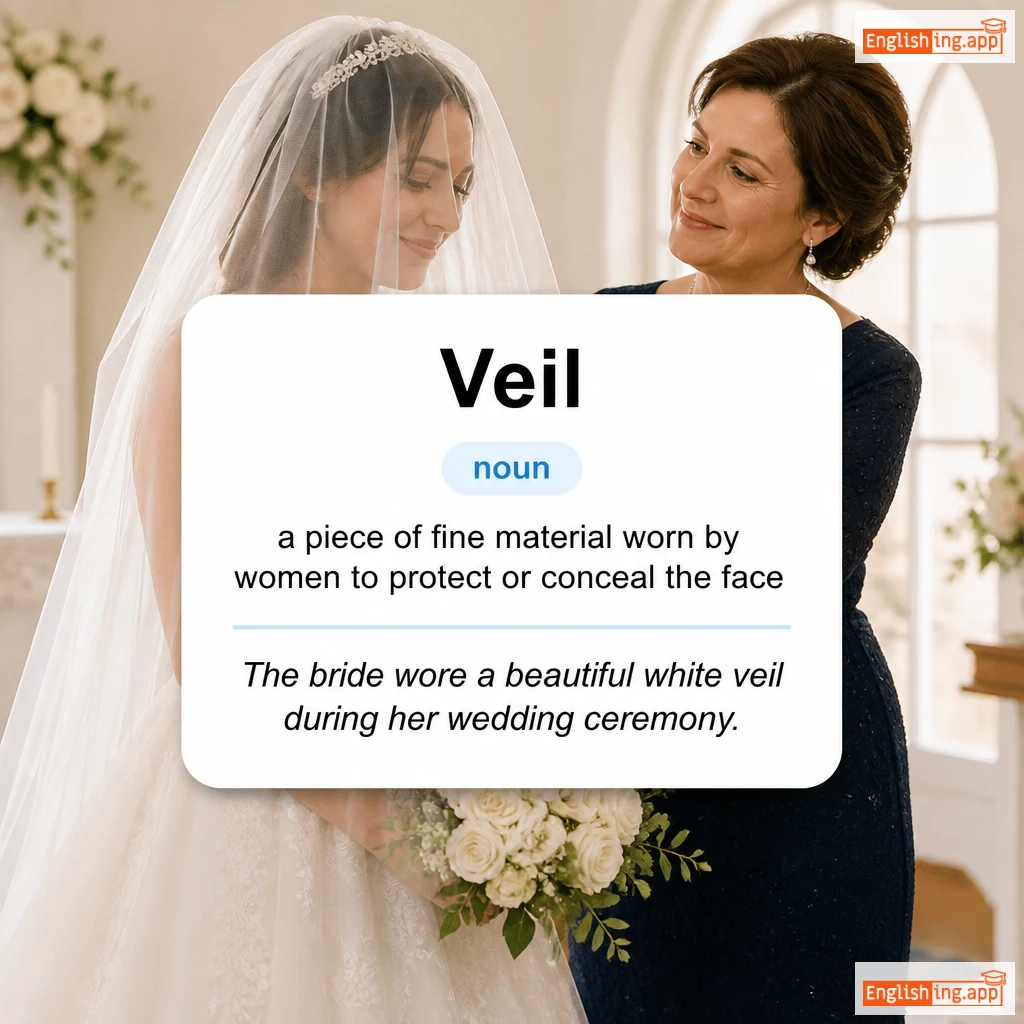 Veil definition card — visual illustration of the meaning