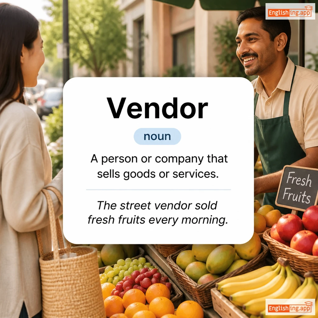 Vendor definition card — visual illustration of the meaning