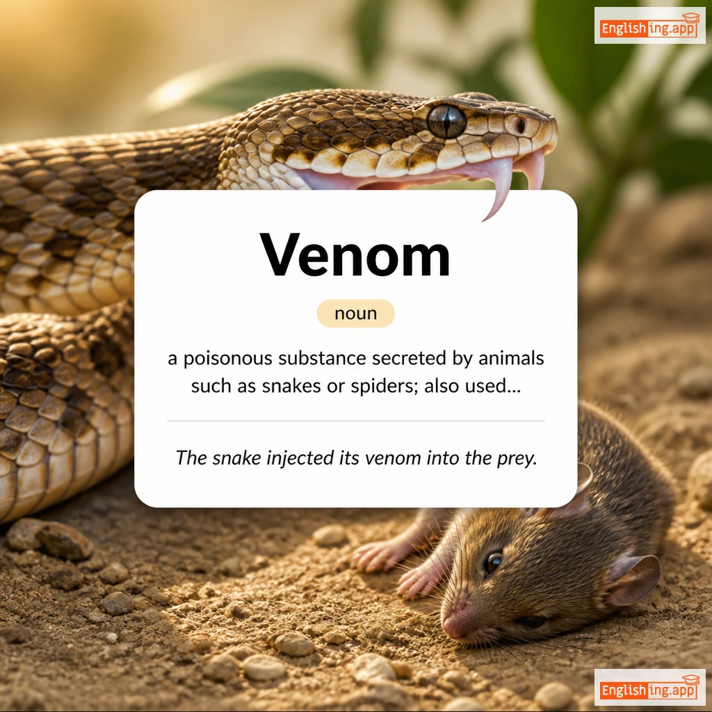 Venom definition card — visual illustration of the meaning