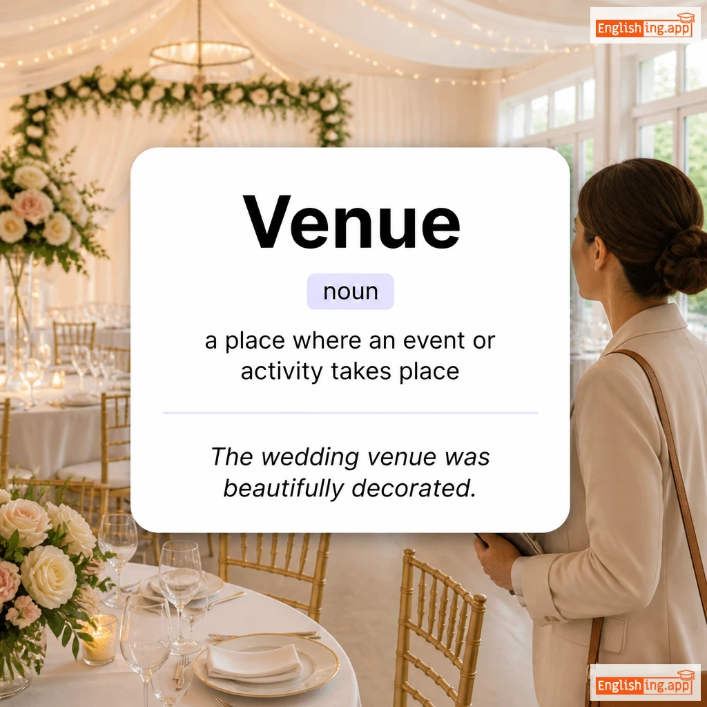 Venue definition card — visual illustration of the meaning