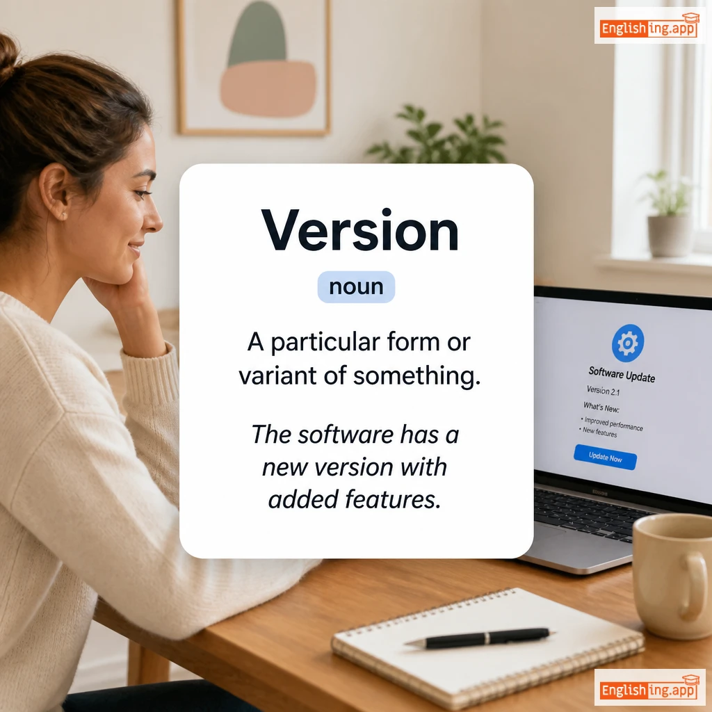 Version definition card — visual illustration of the meaning