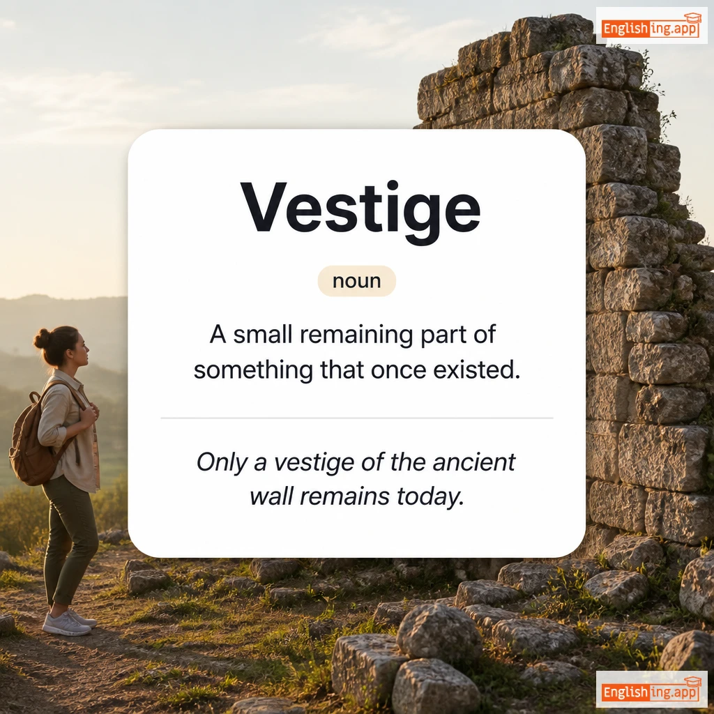 Vestige definition card — visual illustration of the meaning