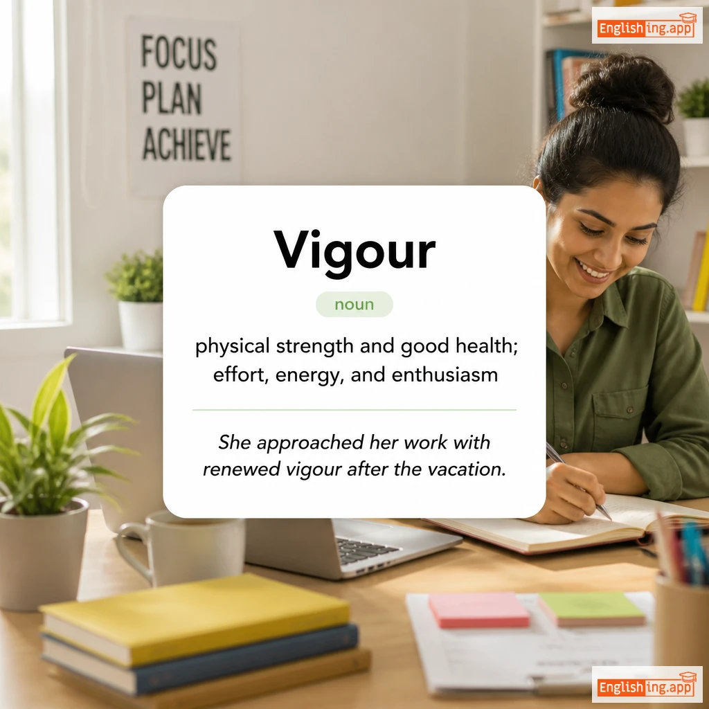 Vigour definition card — visual illustration of the meaning
