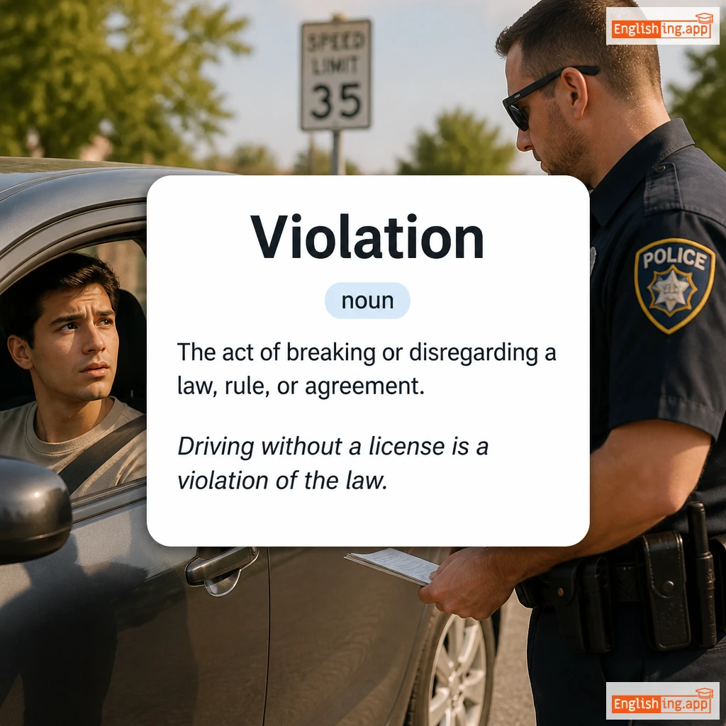 Violation definition card — visual illustration of the meaning