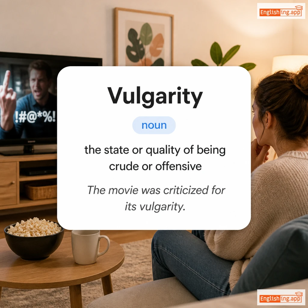 Vulgarity definition card — visual illustration of the meaning