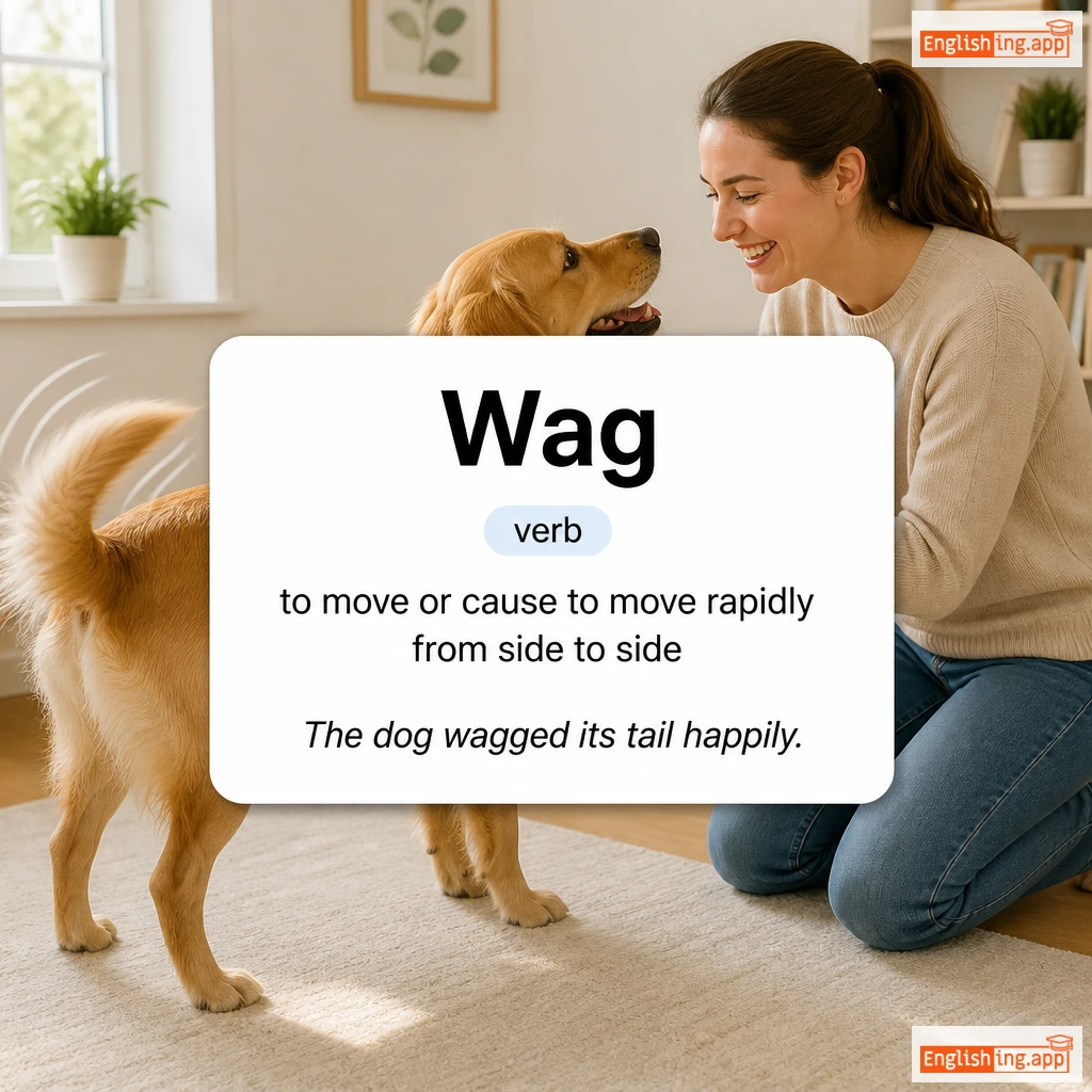 Wag definition card — visual illustration of the meaning