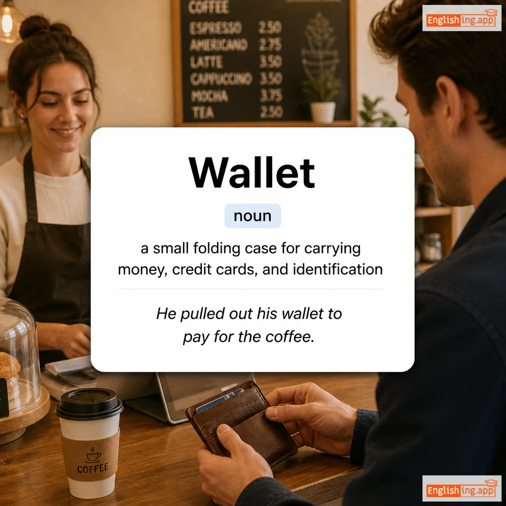 Wallet definition card — visual illustration of the meaning