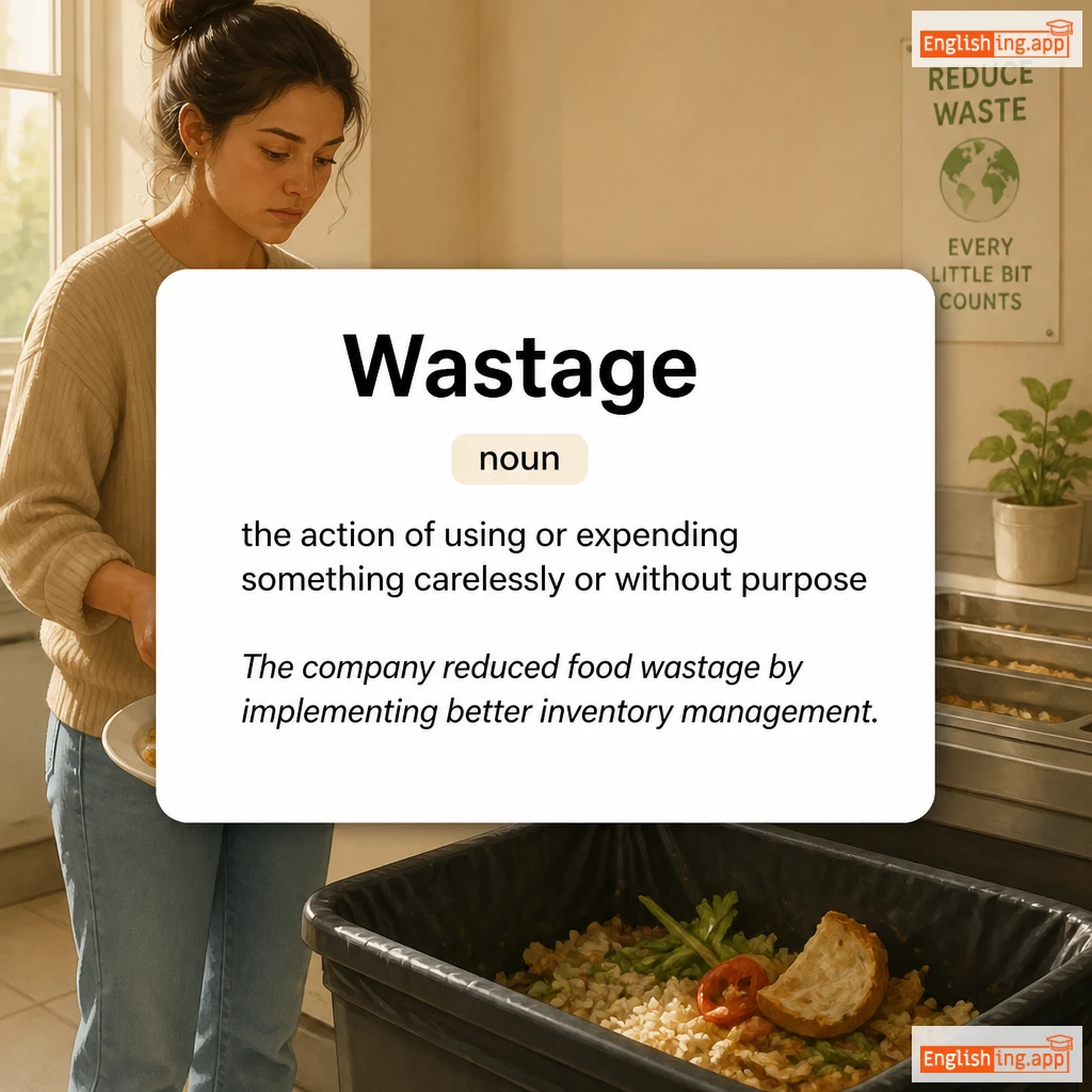 Wastage definition card — visual illustration of the meaning